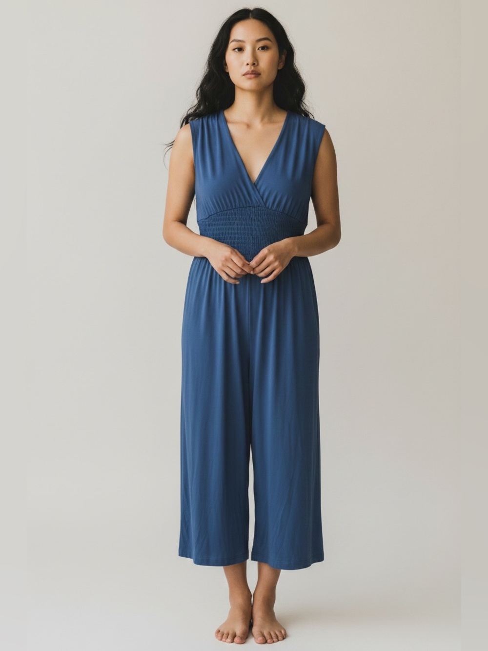 Old Navy Blue Sleeveless V-Neck Jumpsuit